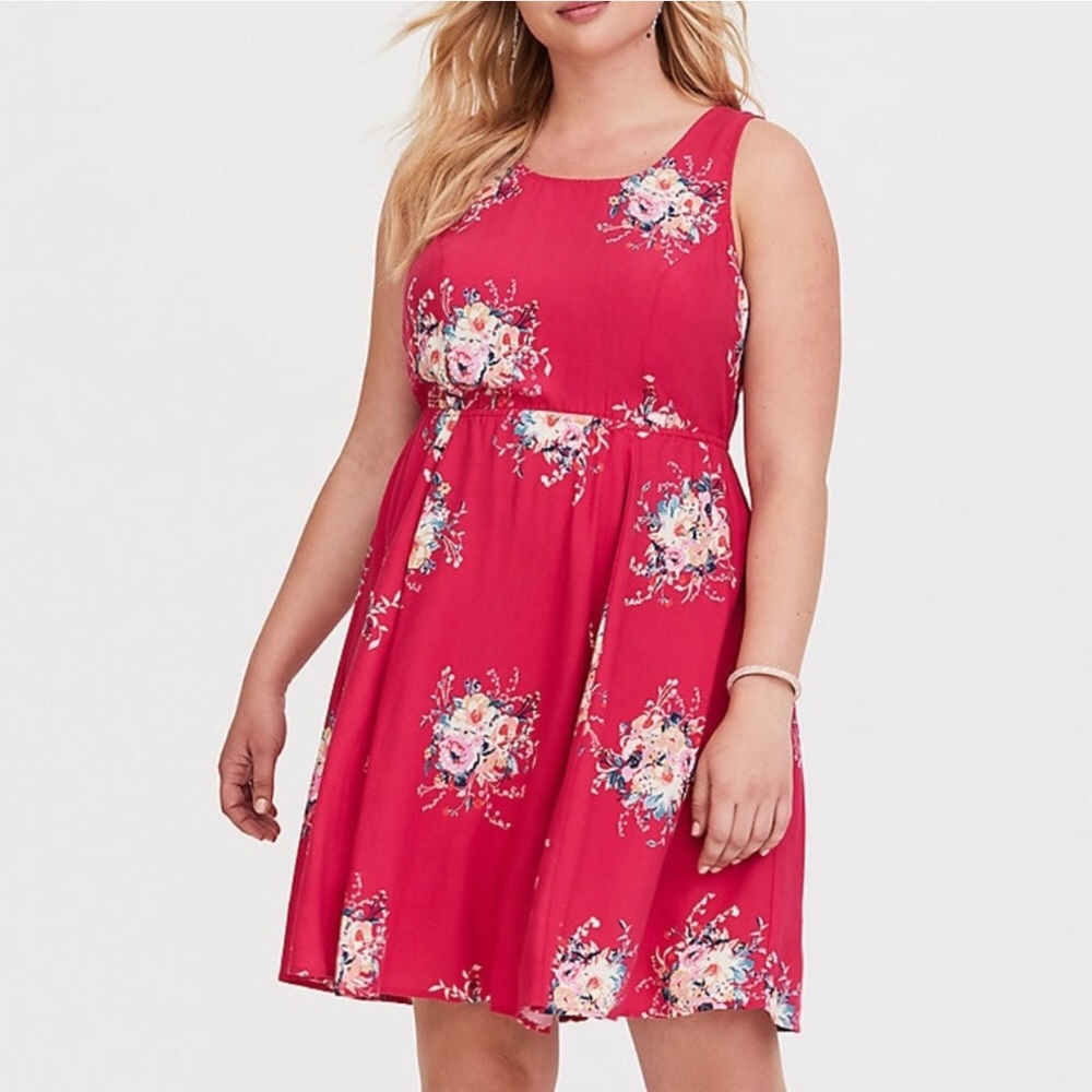 NWT Pink floral skater dress
